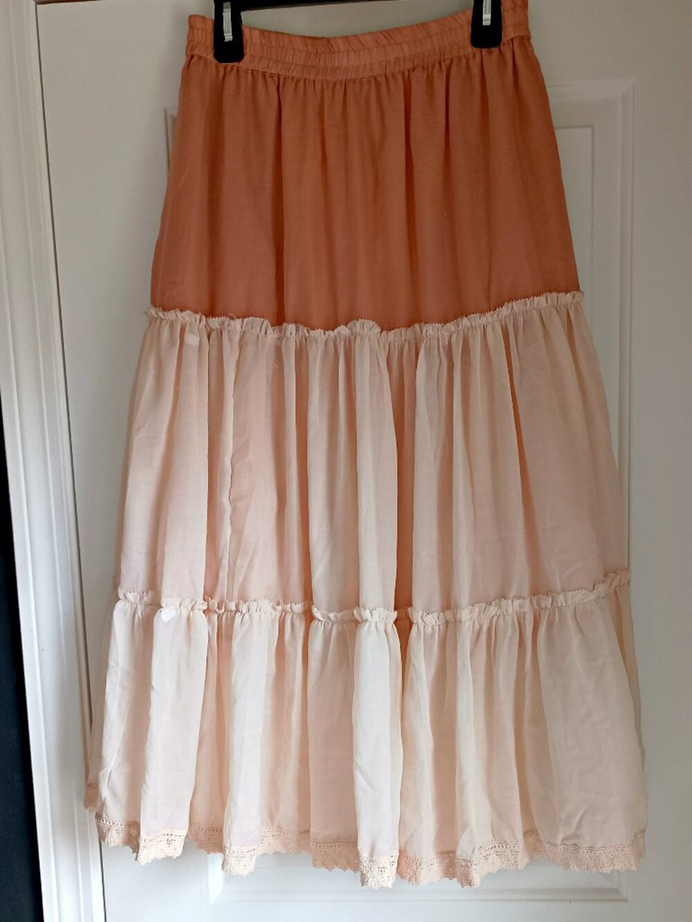 NEW! TAHARI GRADUAL PEACH BOHO MAXI SKIRT